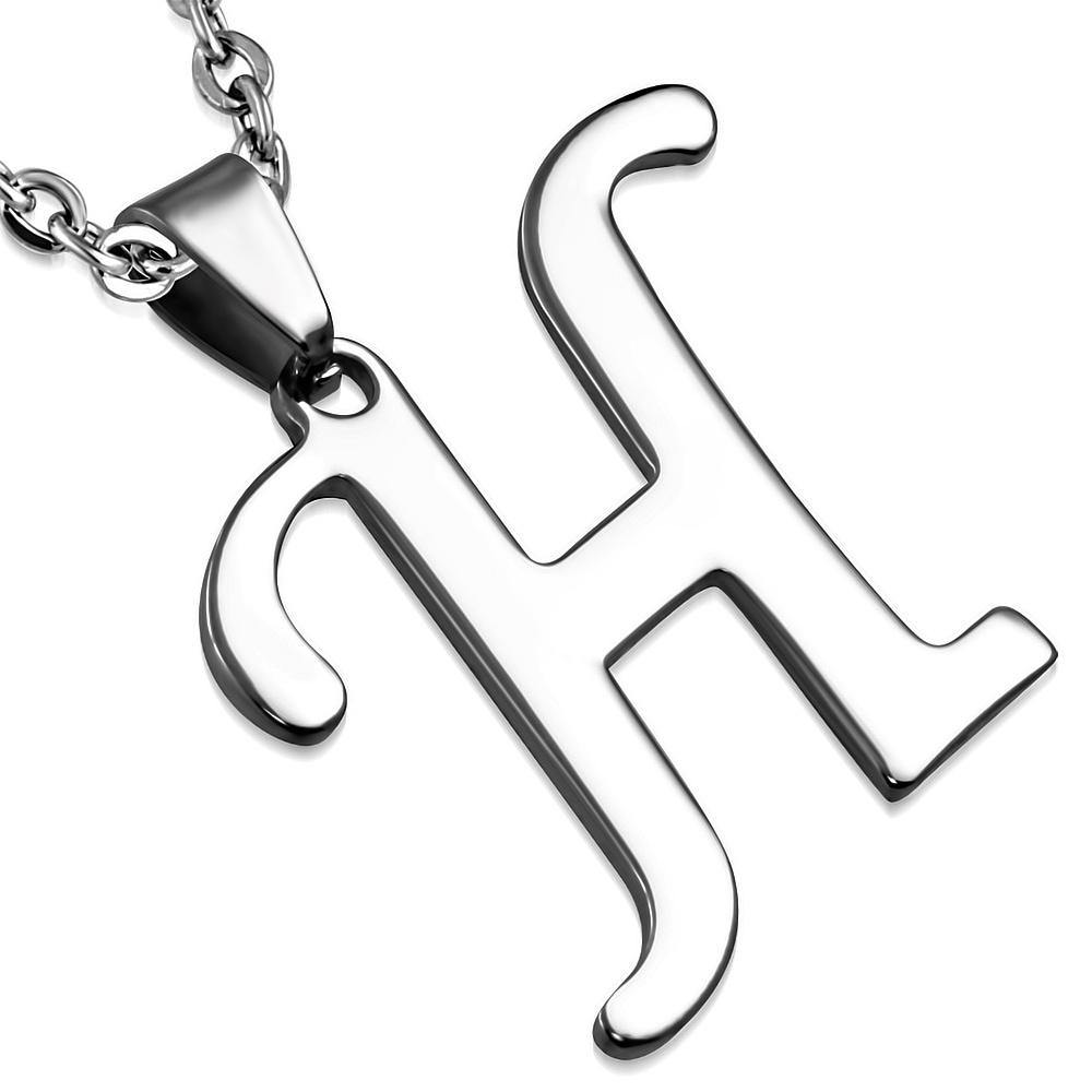 Oceľový prívesok - písmeno - iniciálka H
