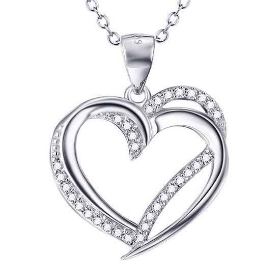Šperky4U Stříbrný řetízek s přívěškem srdce - ZB87901