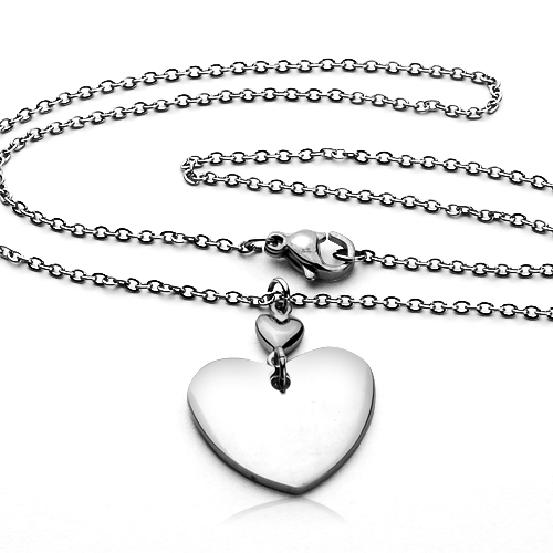 Oceľový náhrdelník - srdce