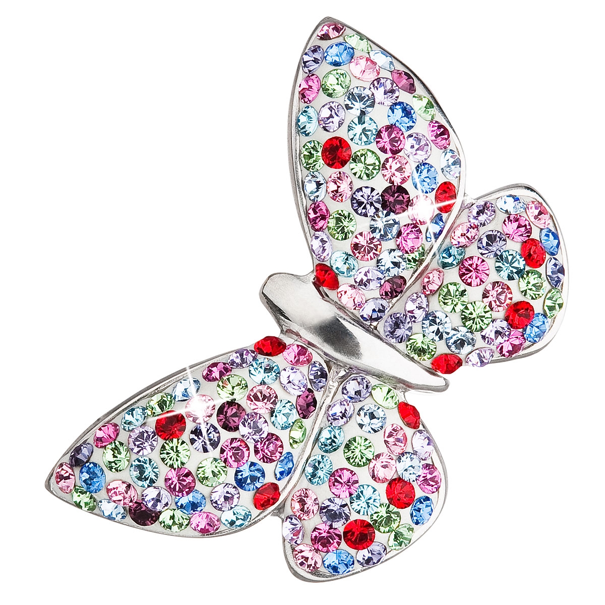 Strieborný prívesok motýľ s kryštálmi Crystals from Swarovski ®, MIX