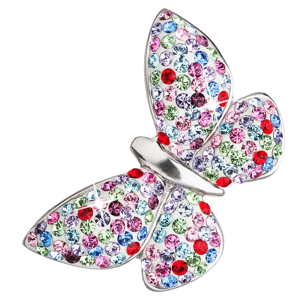 Strieborný prívesok motýľ s kryštálmi Crystals from Swarovski ®, MIX