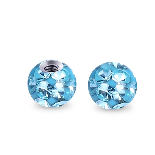 Šperky4U Náhradní kulička s krystaly Swarovski®, 3 mm, závit 1,2 mm, barva tyrkysová - ND01023-03-Q