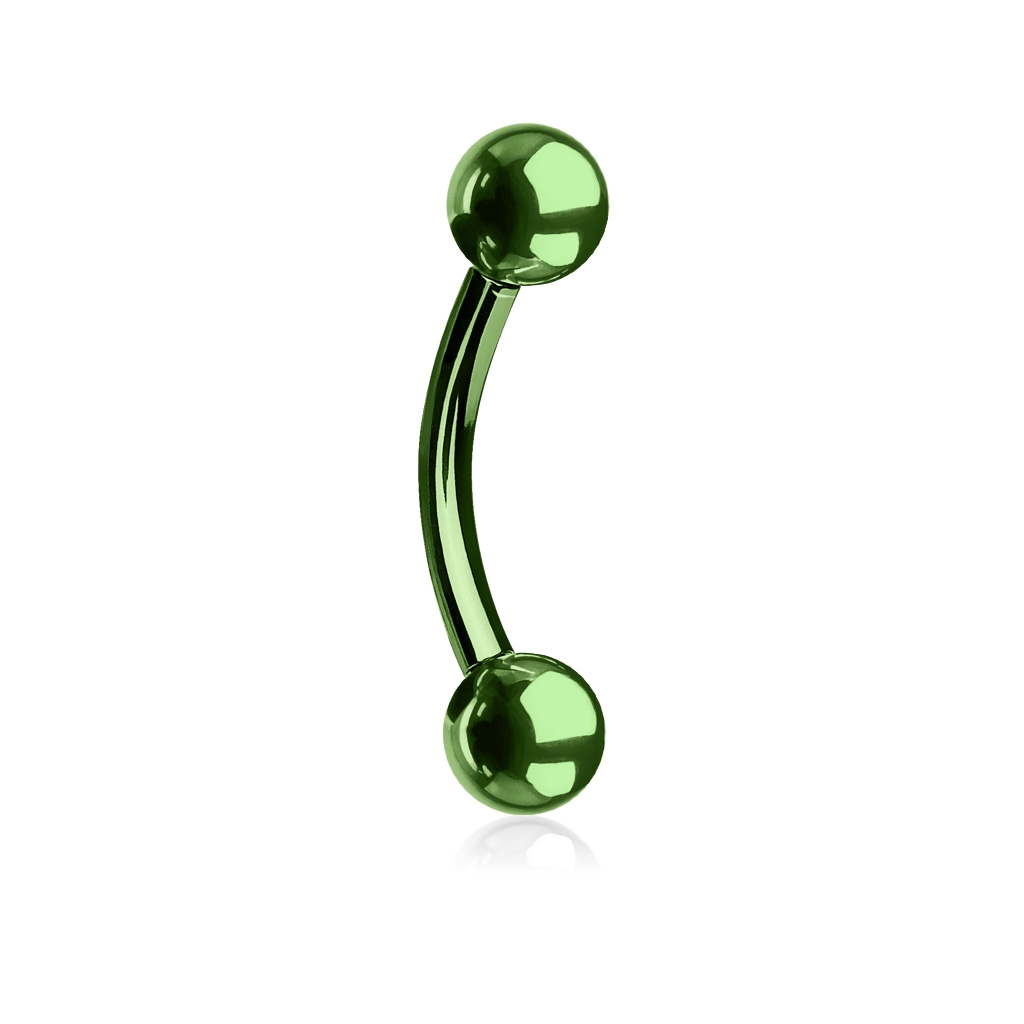 Šperky4U Piercing do obočí, barva zelená - OB01046G-1208