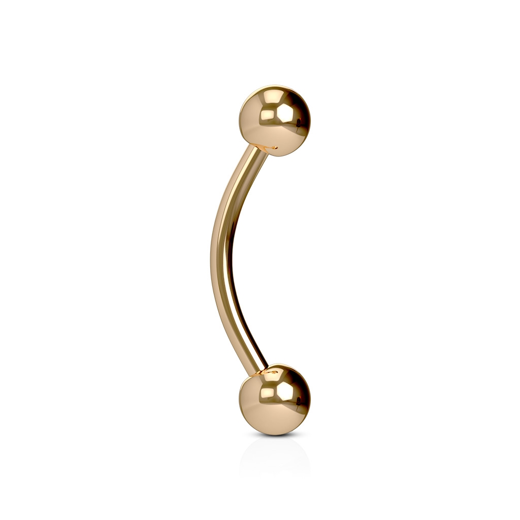 Šperky4U Piercing do obočí, barva růžové zlato - OB01046RD-1208