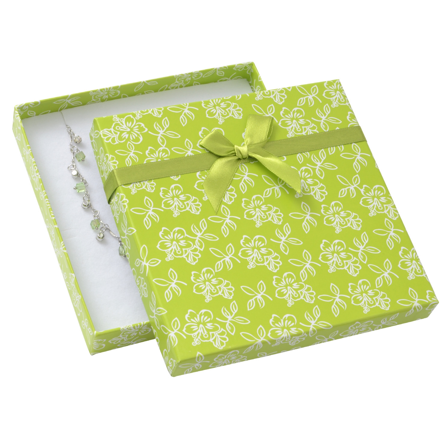 Veľká darčeková krabička na súpravu šperkov, zelená