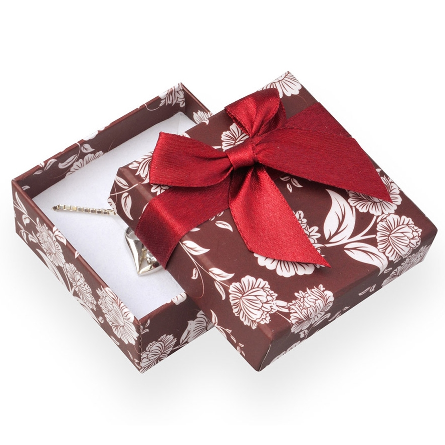 Bordó / biela darčeková krabička na súpravu šperkov