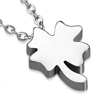 Ocelový řetízek s navlečeným čtyřlístekm