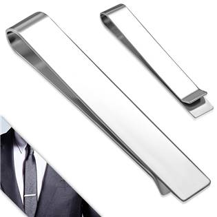 Spona na kravatu z chirurgické oceli lesklá 55 x 8 mm