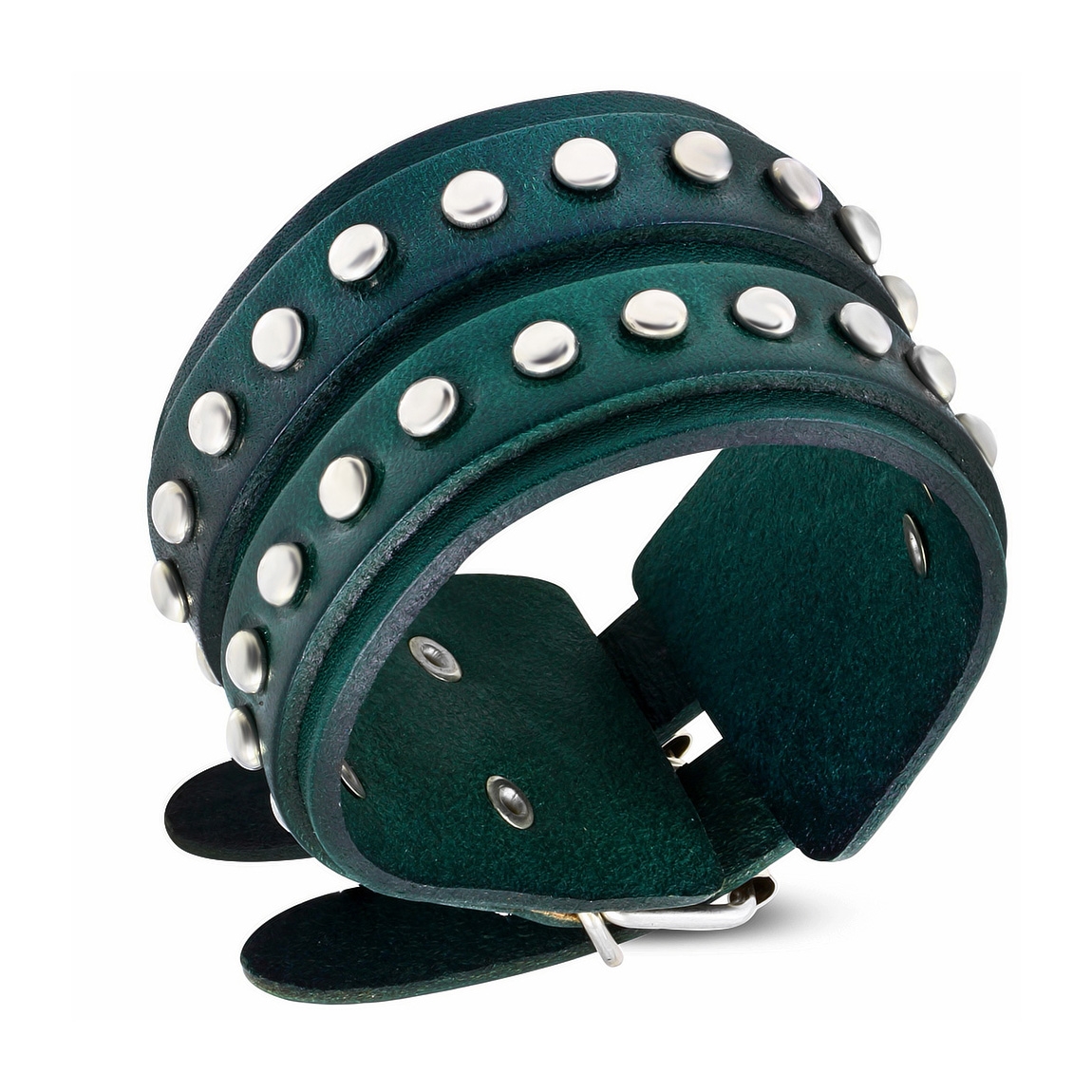 Šperky4U Zelený pánský kožený náramek - NR1190-GR