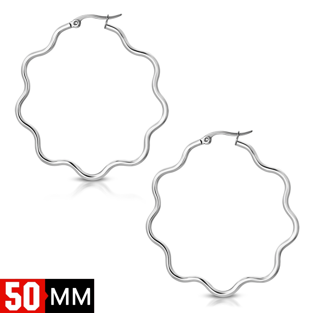 Oceľové náušnice - kruhy 50 mm