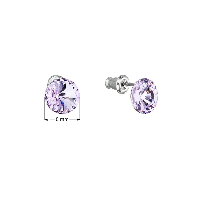 Náušnice bižutéria so Swarovski kryštálmi, Violet