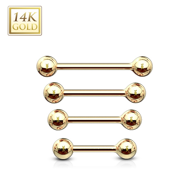 Šperky4U Zlatý piercing činka, tyčka 1,2 mm - Au 585/1000 - ZL01105-1208-YG