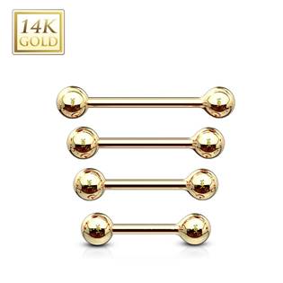 Zlatý piercing činka, tyčka 1,2 mm - Au 585/1000