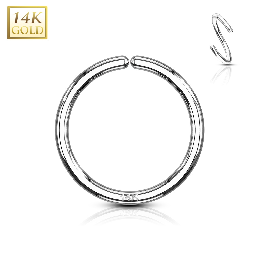 Šperky4U Zlatý piercing - kruh, Au 585/1000 - ZL01180-1210-WG