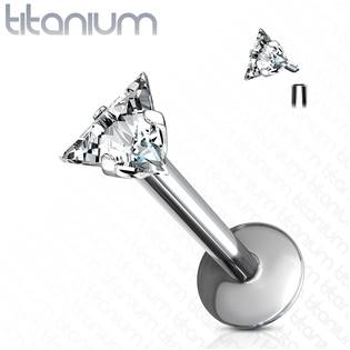 Piercing do brady - labreta titan trojúhelník, 1,2 x 8 mm