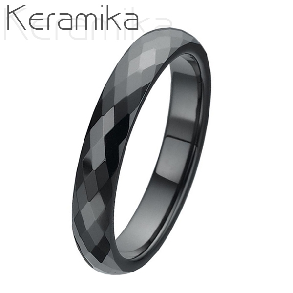 NUBIS® Keramický prsten černý, šíře 4 mm - velikost 70 - KM1002-4-70
