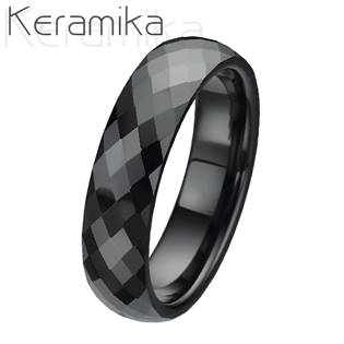 KM1002-6 Dámský keramický snubní prsten, šíře 6 mm