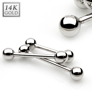 Šperky4U Zlatý piercing činka, tyčka 1,2 mm - Au 585/1000 - ZL01105-1216-WG