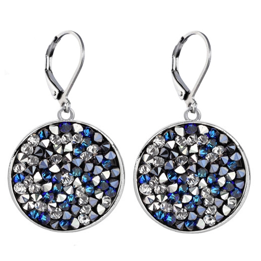 Náušnice s kryštálmi Crystals from Swarovski ® BERMUDA BLUE PEPPER