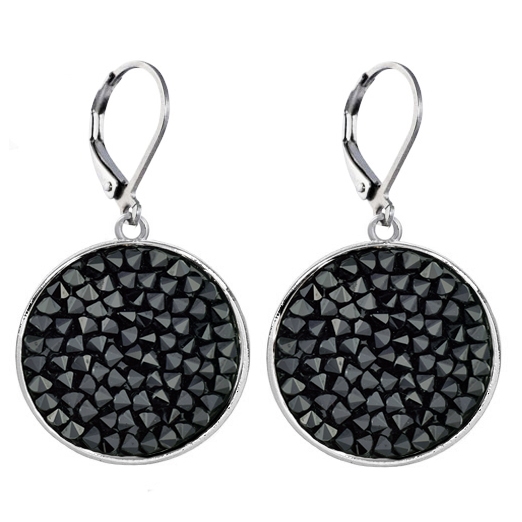 Náušnice s kryštálmi Crystals from Swarovski ® BLACK JET