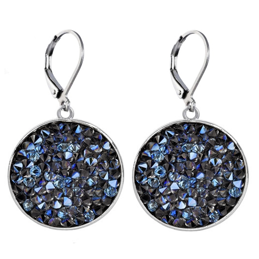 Náušnice s kryštálmi Crystals from Swarovski ® BLUELIZED
