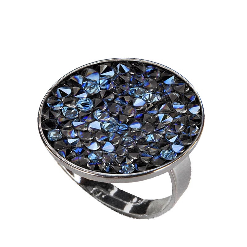 Prsteň s kryštálmi Crystals from Swarovski ® BLUELIZED