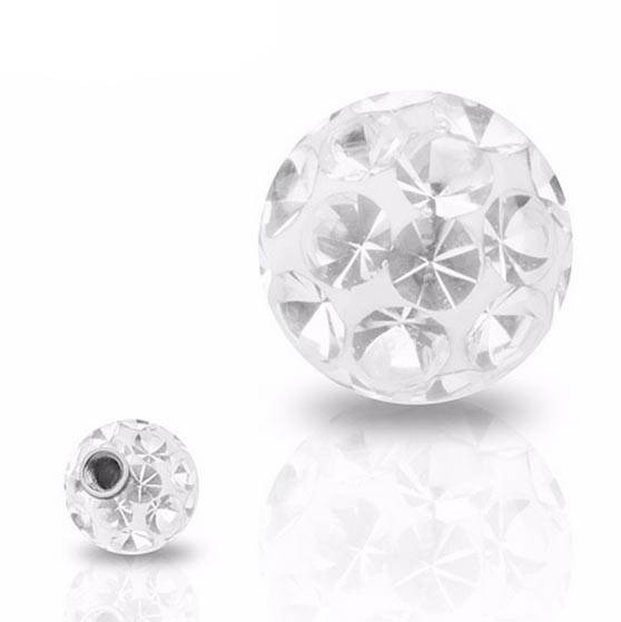 Náhradná gulička s kryštálmi Swarovski ®, 8 mm, závit 1,6 mm