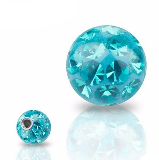 Náhradná gulička s kryštálmi Swarovski ®, 10 mm, závit 1,6 mm