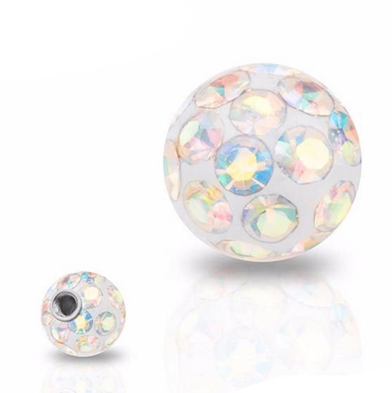 Náhradná gulička s kryštálmi Swarovski ®, 5 mm, závit 1,6 mm