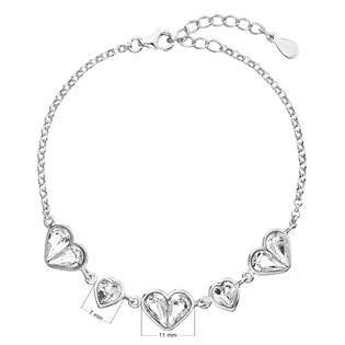 EG7051 Stříbrný náramek se srdíčky Crystals from Swarovski®