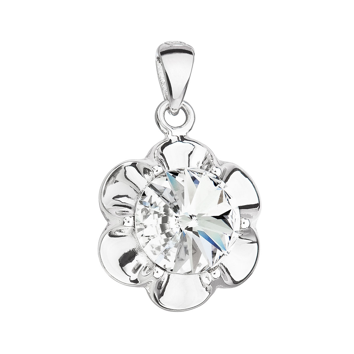 EVOLUTION GROUP CZ Stříbrný přívěšek kytička s kamenem Crystals from Swarovski® - 34230.1