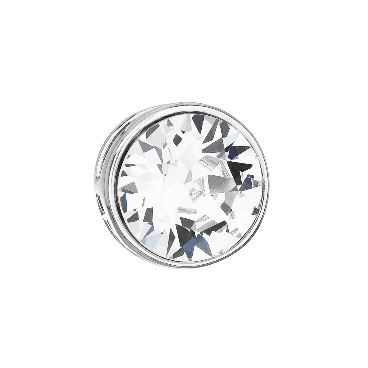 Strieborný okrúhly prívesok s kameňom Crystals from Swarovski ® Crystal