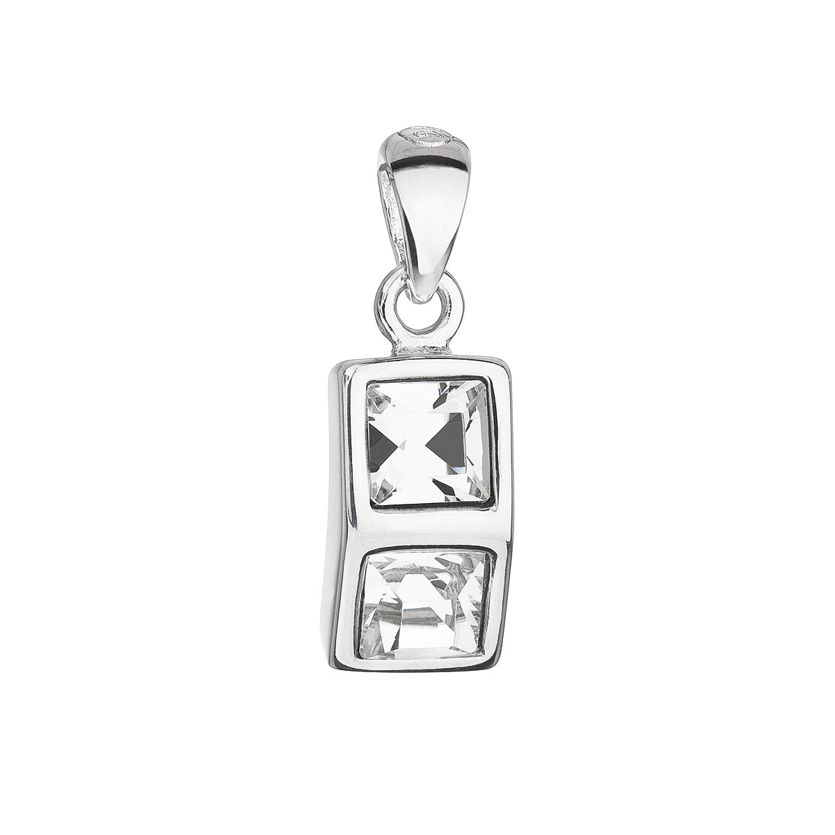 Strieborný prívesok s hranatými kameňmi Crystals from Swarovski ®
