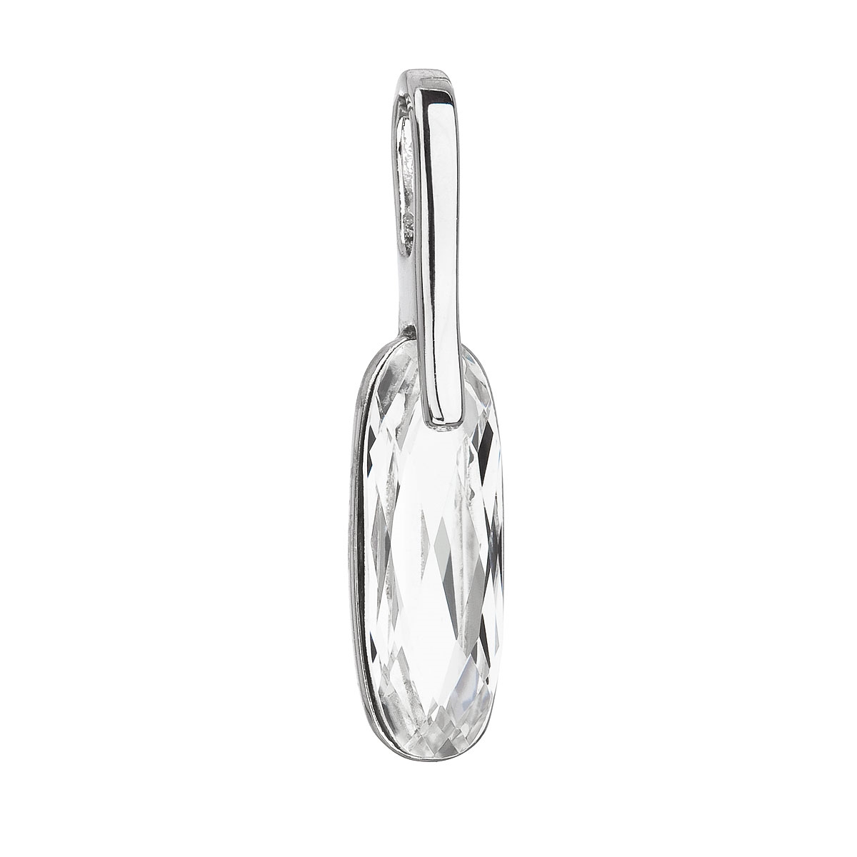 Strieborný prívesok s oválom Crystals from Swarovski ® Crystal
