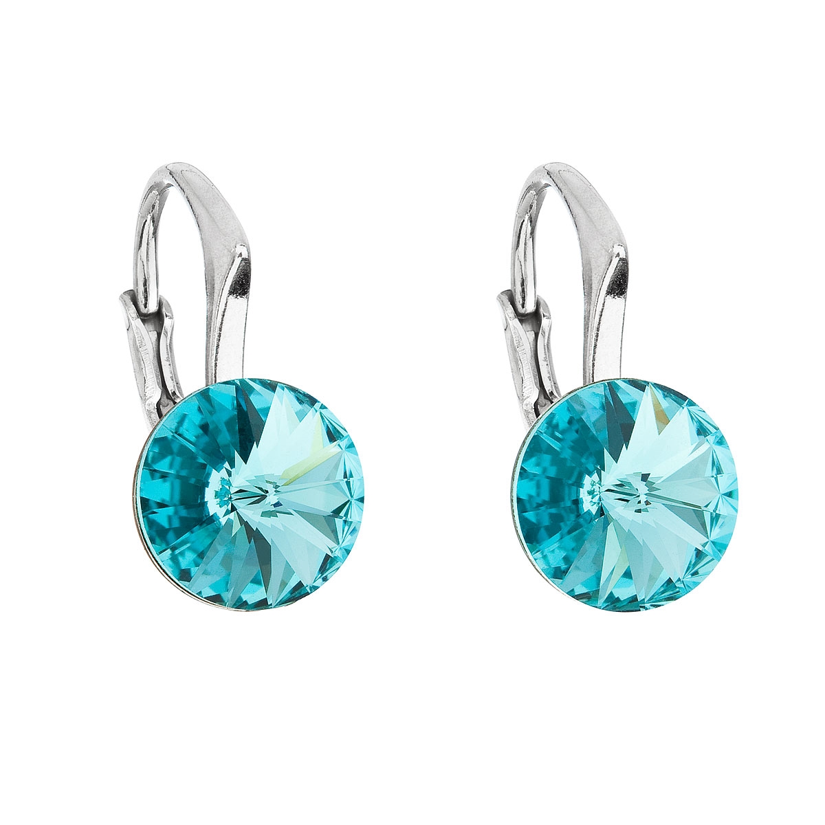 EVOLUTION GROUP CZ Stříbrné náušnice s Crystals from Swarovski® Turquoise - 31229.3 Light Turquoise