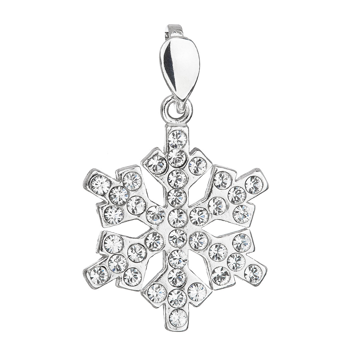 EVOLUTION GROUP CZ Stříbrný přívěšek vločka s kameny Crystals from Swarovski® - 34221.1