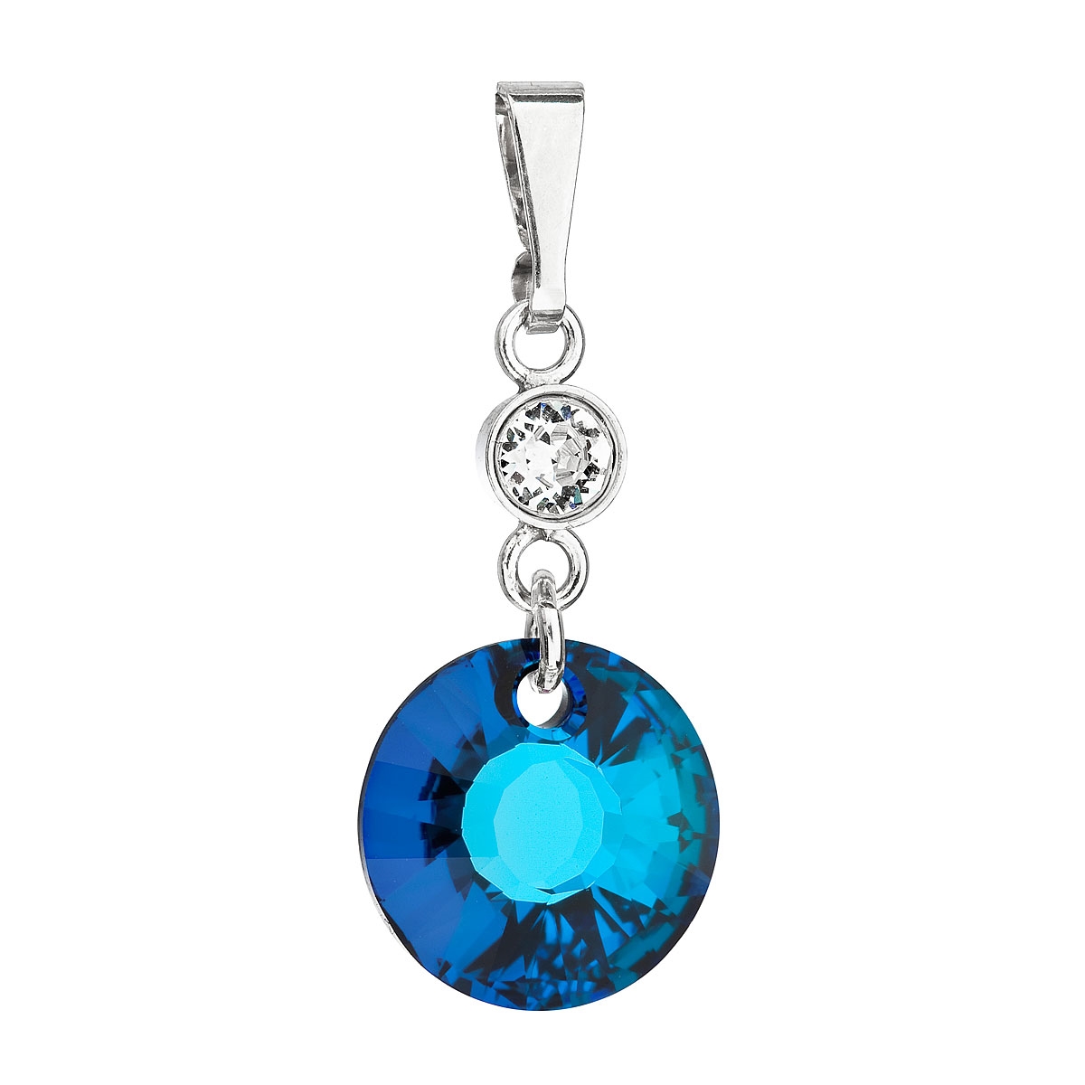 Strieborný prívesok s kameňmi Crystals from Swarovski ® Bermuda Blue