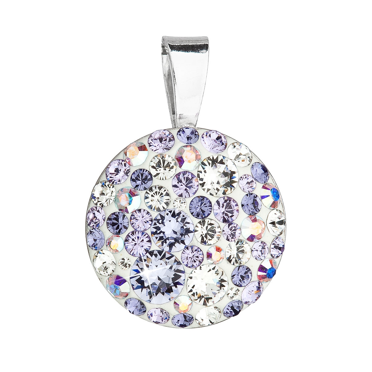 Strieborný prívesok s kameňmi Crystals from Swarovski ® Violet