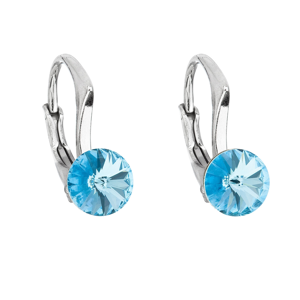 EVOLUTION GROUP CZ Stříbrné náušnice s Crystals from Swarovski® Aquamarine - 31230.3 Aqua