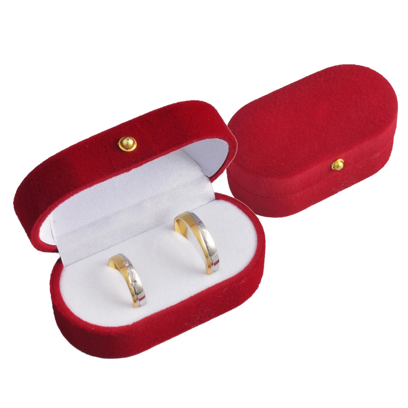 Šperky4U Semišová krabička na snubní prsteny - červená - KR0264-R