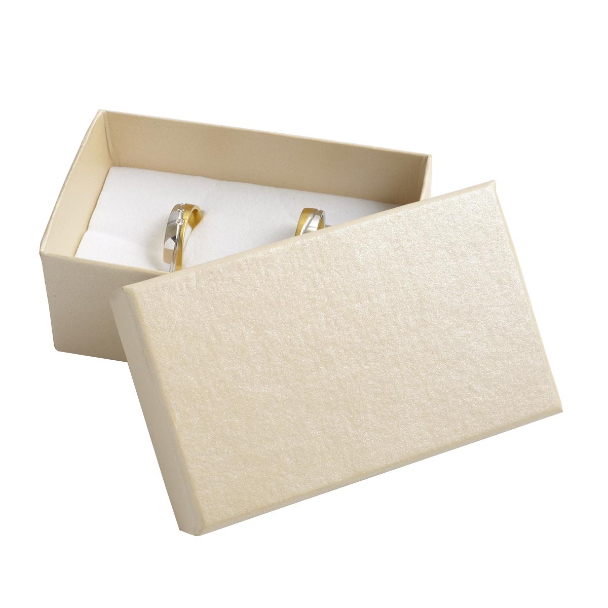 Darčeková krabička na snubné prstene - smotanová