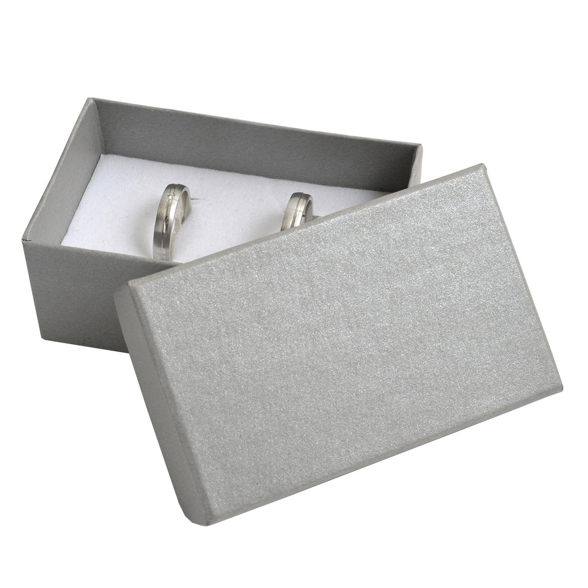 Šperky4U Dárková krabička na snubní prsteny - stříbřitě šedá - KR0263-ST