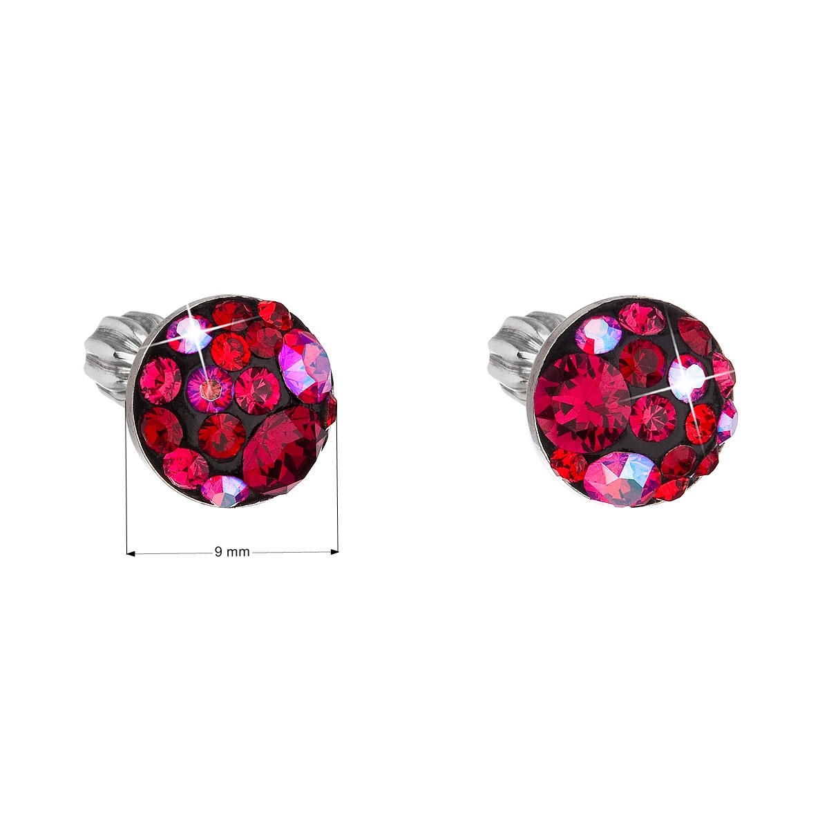 EVOLUTION GROUP CZ Stříbrné náušnice s krystaly Crystals from Swarovski®, Cherry - 31136.3 Cherry