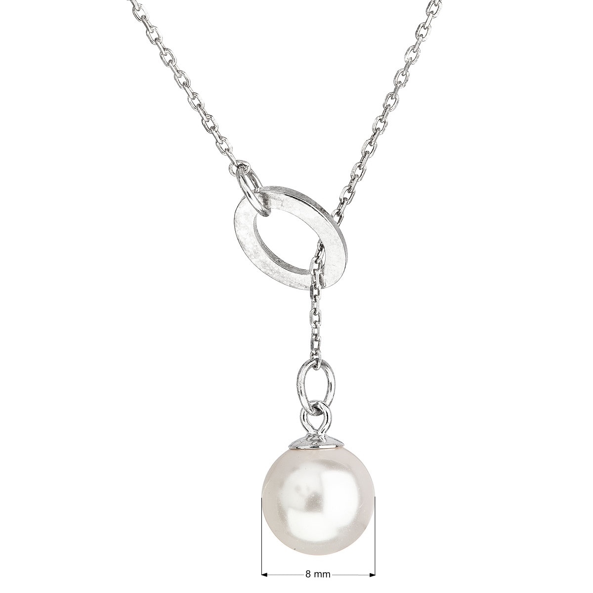 Strieborný náhrdelník s perlou Crystals from Swarovski ®