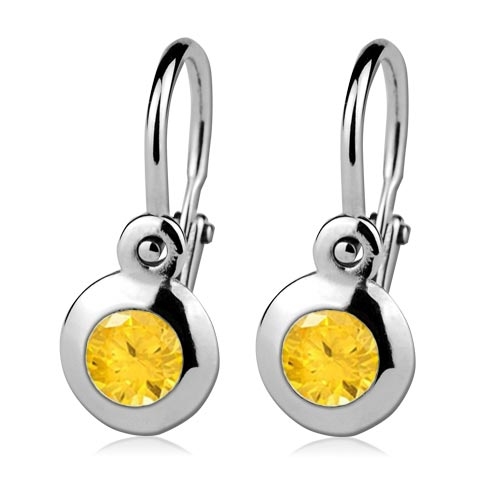 Šperky4U Dětské náušnice stříbrné, žlutý zirkon - CS1030-Y