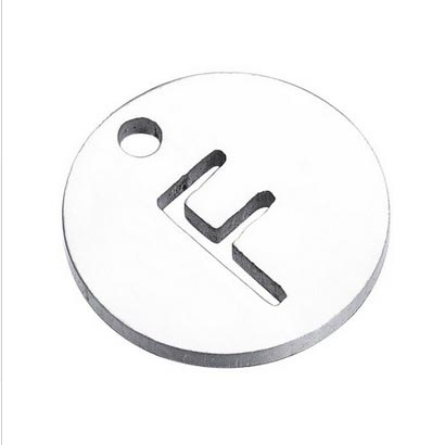 Šperky4U Drobný kulatý ocelový přívěšek - iniciála - OK1146-F