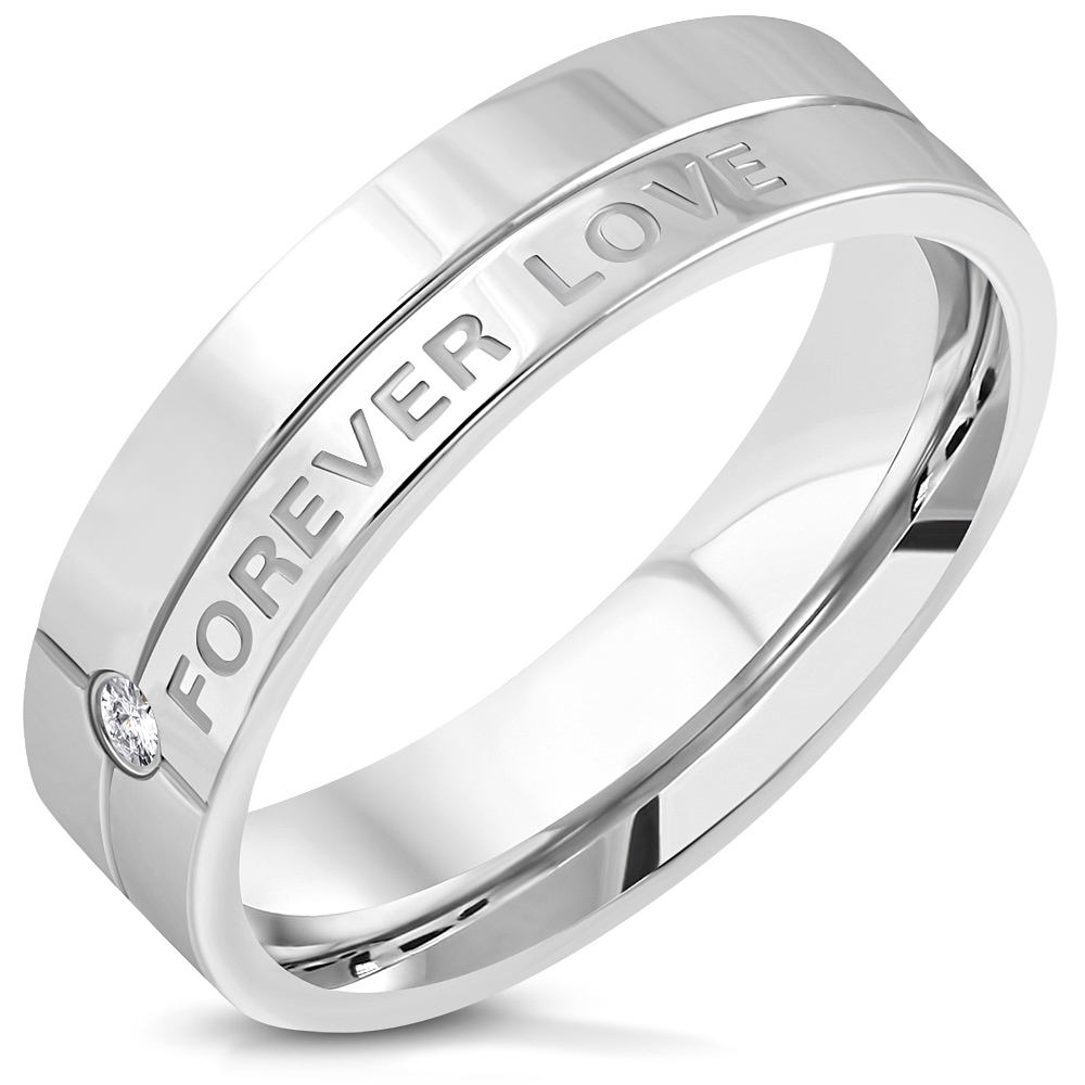 Oceľový prsteň LOVE FOREVER