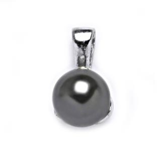 Strieborný prívesok perla 8mm Crystals from Swarovski ® Gray