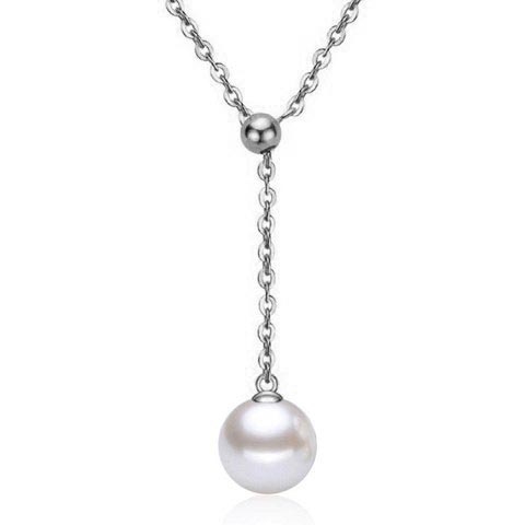 Postriebrený náhrdelník s perličkou