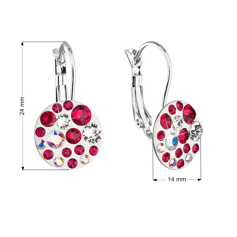 Náušnice bižutéria so Swarovski kryštálmi, Ruby